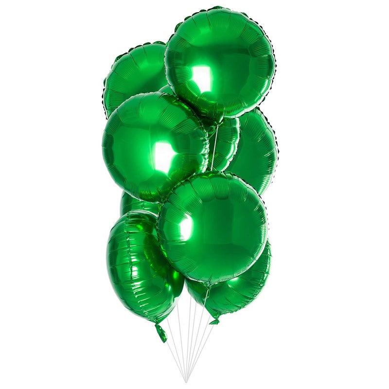 Adeer 18" Green Round Shaped Foil Balloons Mylar Helium Balloons for Birthday Party Wedding Baby Shower Decorations, Pack of 20 - Image 2